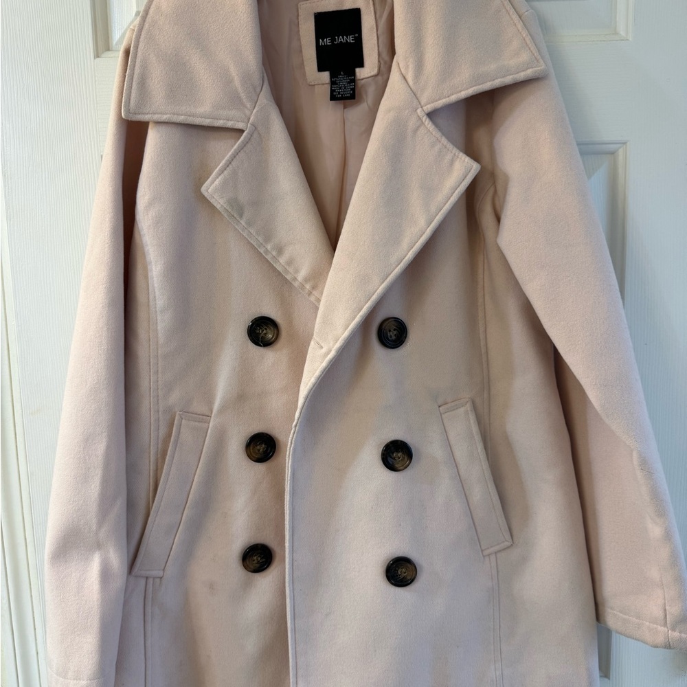 Me Jane Women's Pink Double-Breasted Coat
